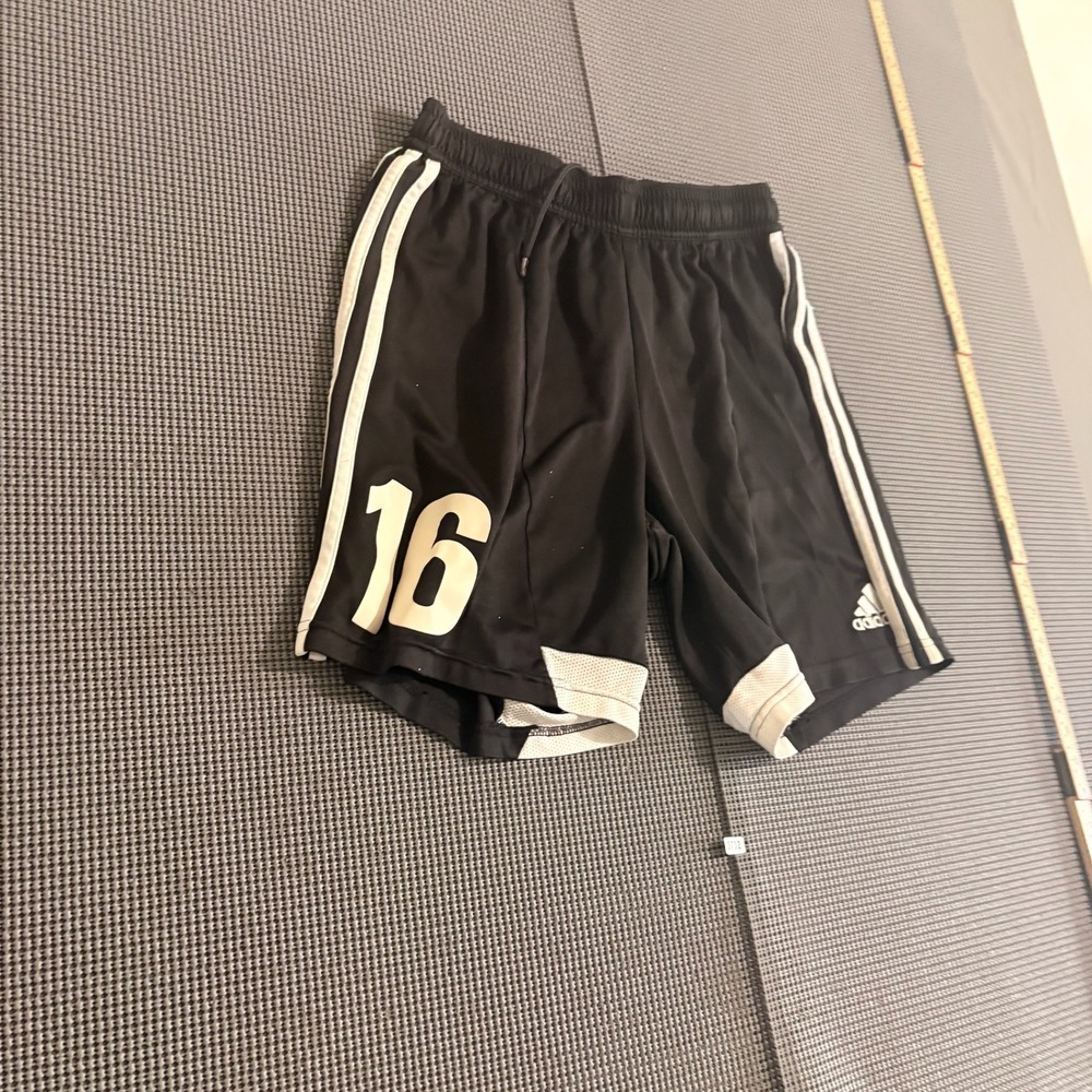 Adidas Formotion Mens Soccer Shorts Black White Stripe Size M 16 Graphic - Picture 2 of 6